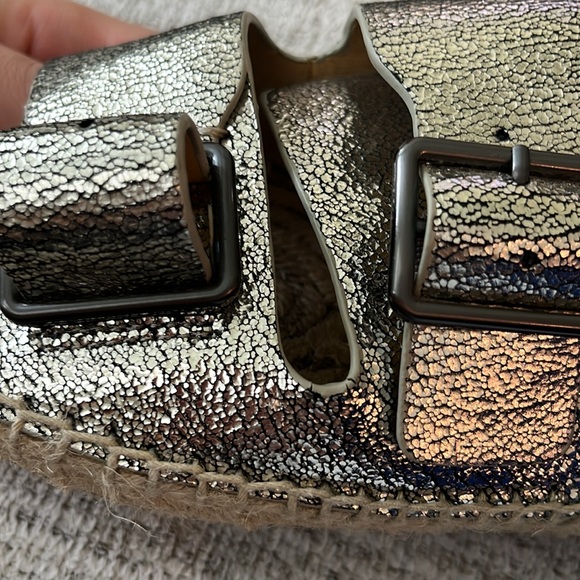 Neutral metallic buckle espadrille slip on sandals 7 coastal boho resort travel - Picture 15 of 15